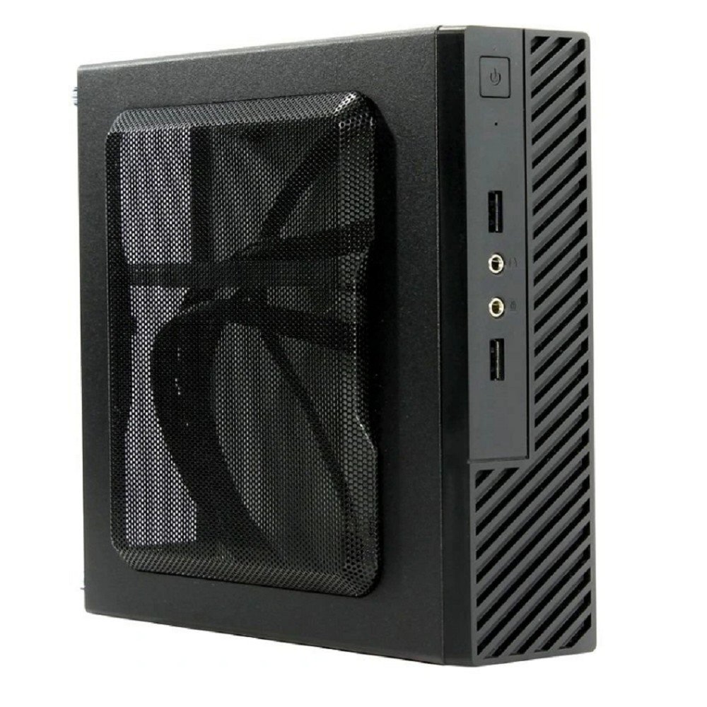 корпус Slim Case Powerman ME100S-BK  U3*2, front fan 4cm, HDD frame Upper type+ "L"+"I" types 120W adapter, GM-120 DC-ATX  Mini ITX