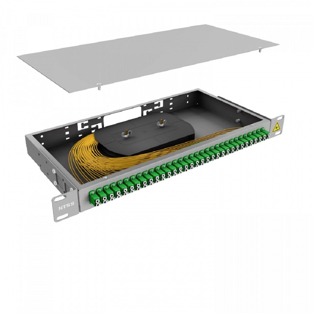 NTSS Кросс 19" NTSS PREMIUM, предсобранный 1U, 32 порта LC/APC duplex, 9/125 мкм, (сплошная панель, розетки, сплайс 2шт, КДЗС, пигтейлы) NTSS-RFOB-PM-1U-32-2LC/A-9-SP1.5G0A