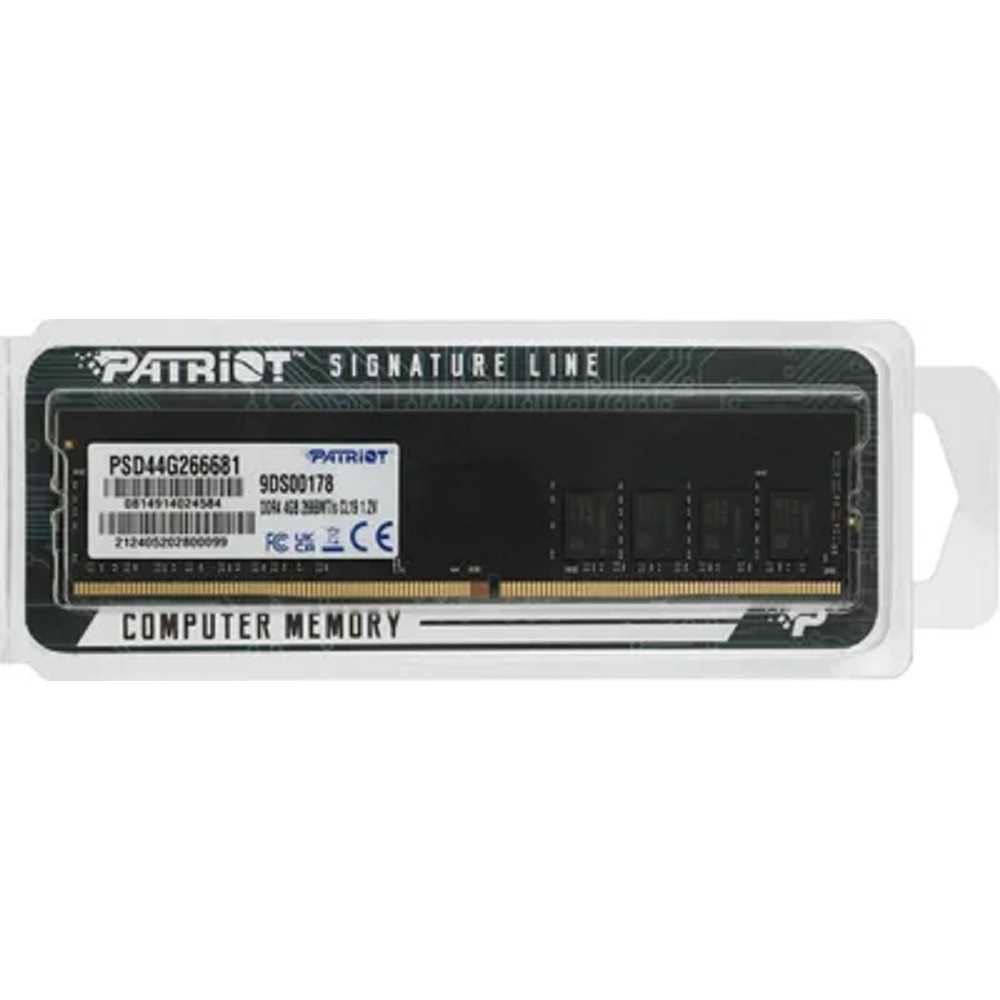 Patriot DDR4 DIMM 4GB PSD44G266681 PC4-21300, 2666MHz