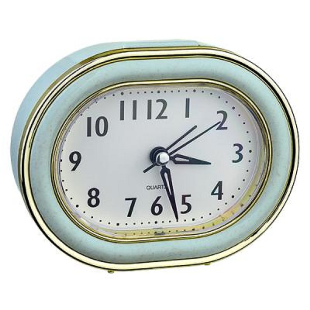 Perfeo Quartz часы-будильник "PF-TC-017", овальные 10,5*12,5 см, подсветка, зелёные