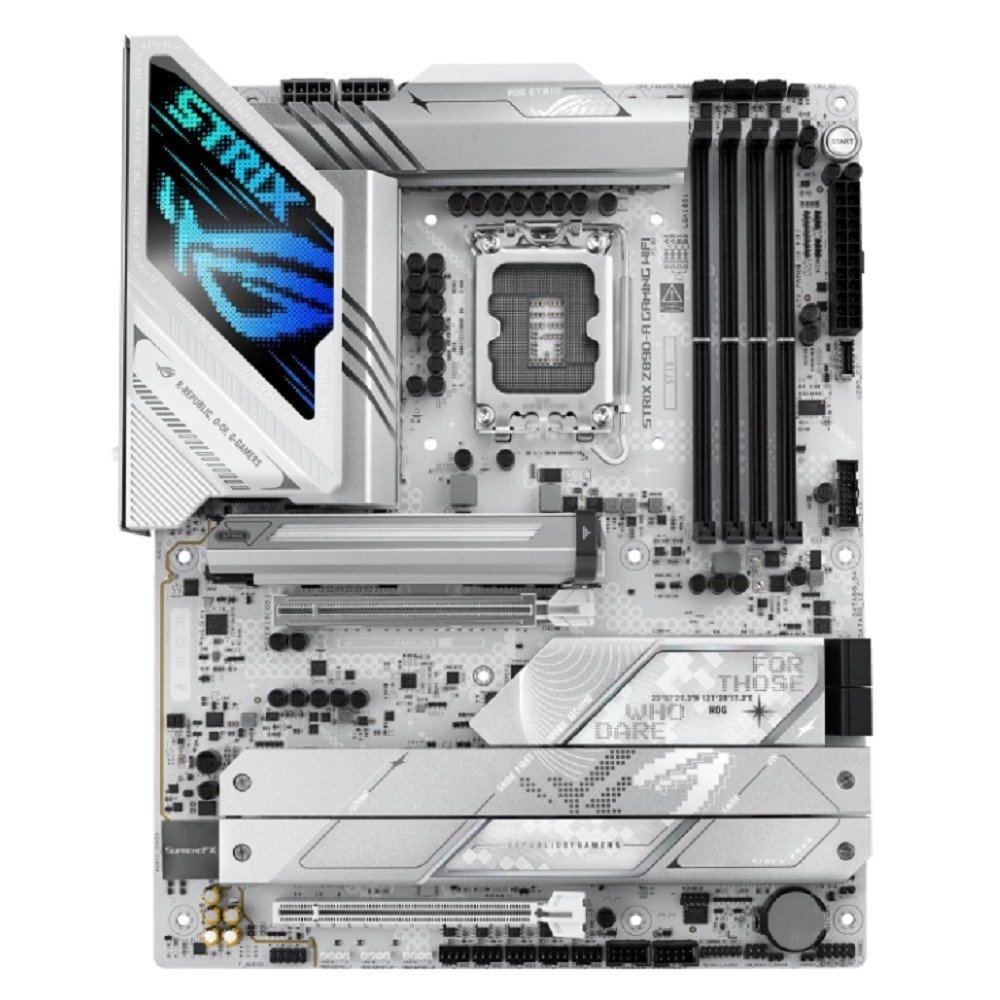 ASUS ROG STRIX Z890-A GAMING WIFI (Socket 1851, ATX, 4xDDR5(192GB), 1xPCIe 5.0x16/1xPCIe 4.0x16, 1xLAN (2.5GbE), Wi-Fi, BT, 4xSATA 6Gb/s, 5xM.2, 2xThunderbolt 4 (USB-C), 1xType-C, 7xUSB 3.2)