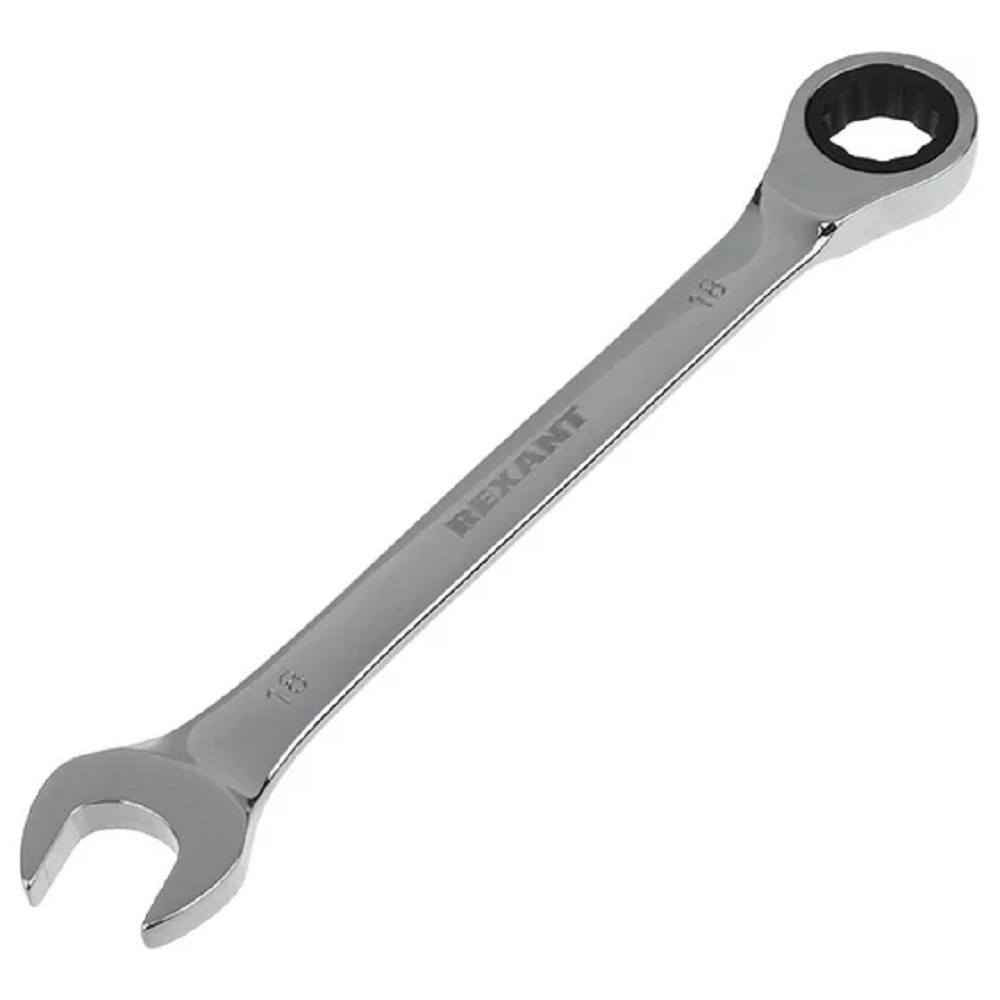 Rexant (12-5819-1) Ключ комбинированный трещоточный 18мм, CrV, зеркальный хром