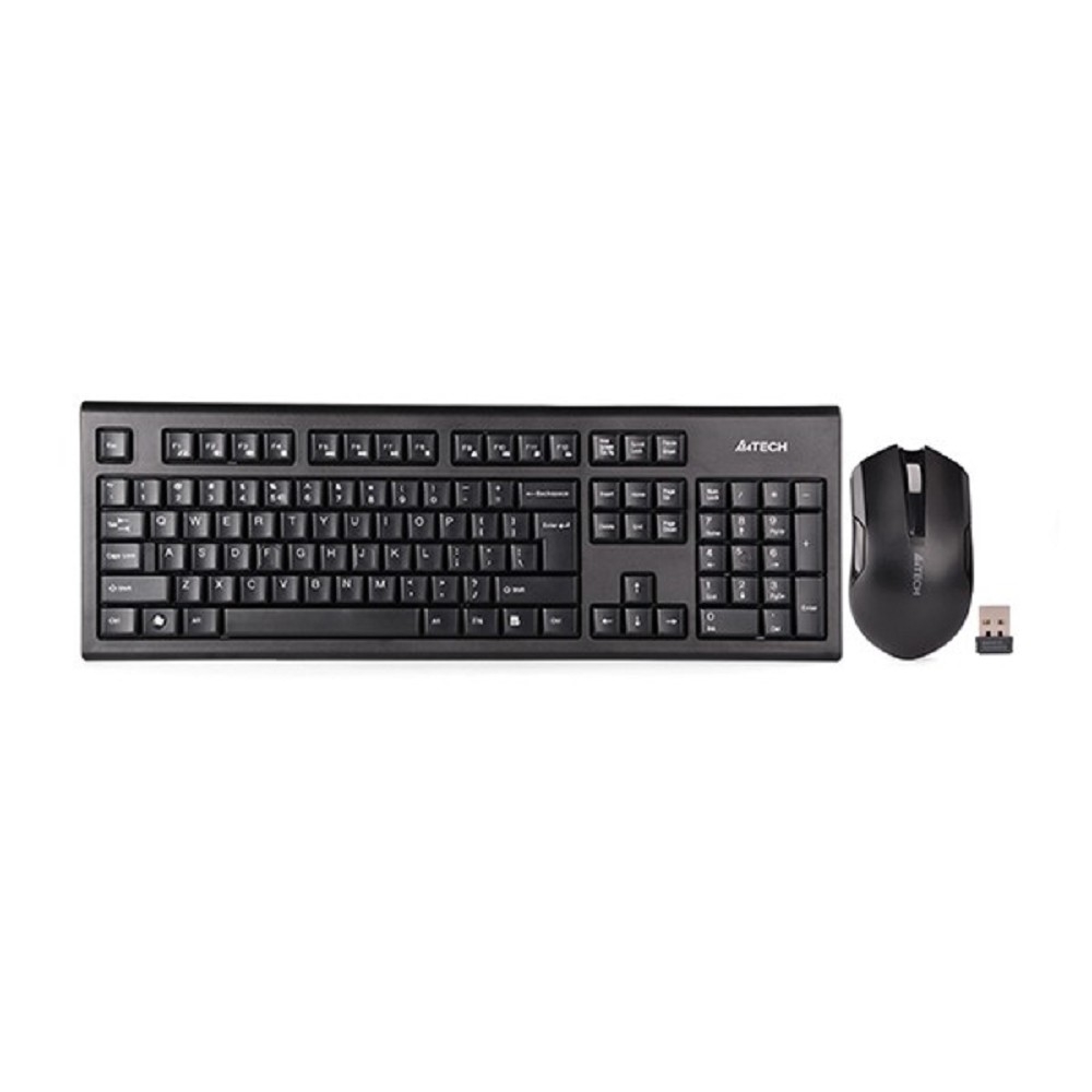 Повреждение упаковки Комплект (клавиатура+мышь) A4TECH 3000NS, USB, беспроводной, черный