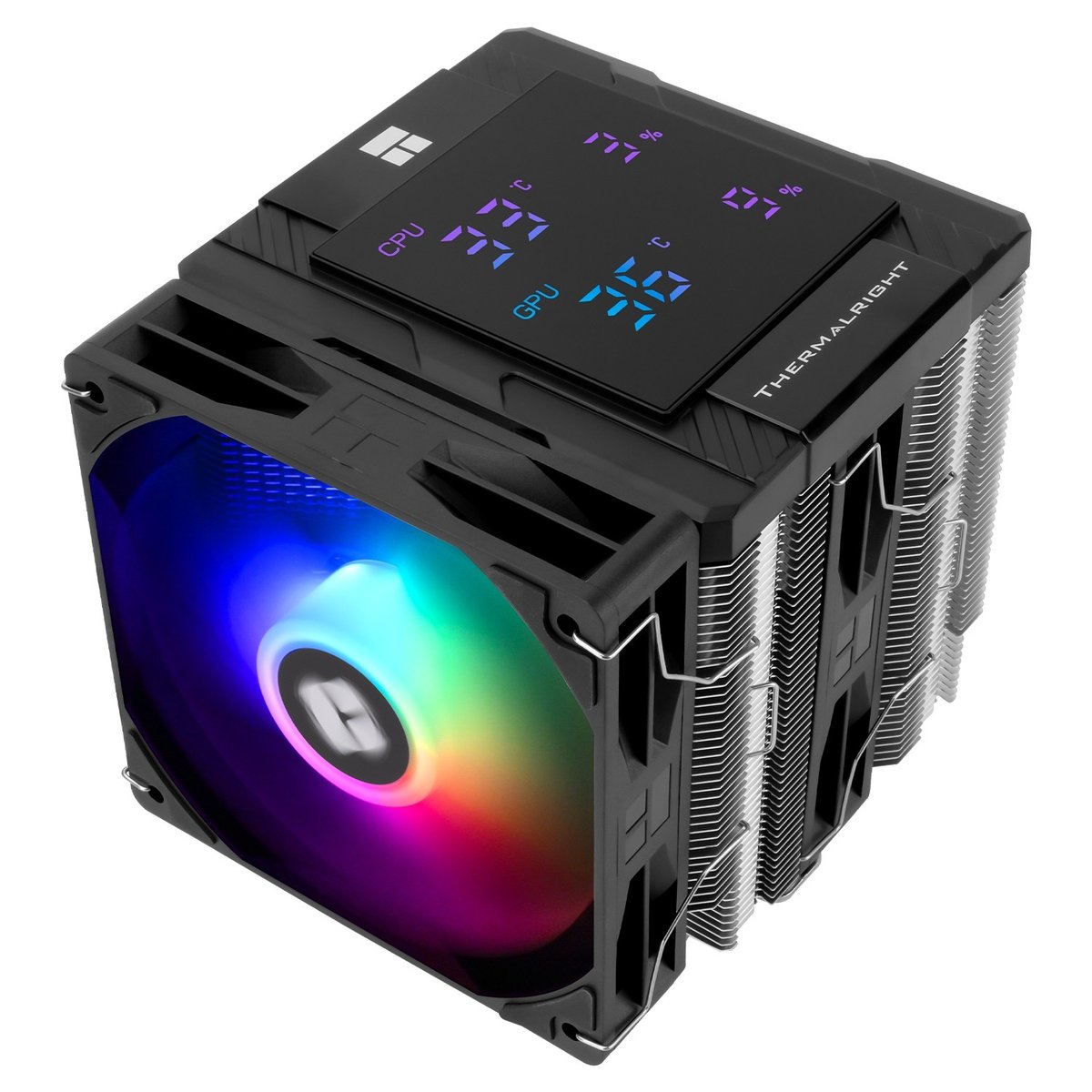 Thermalright Кулер Peerless Assassin 120 Digital ARGB Black LGA115X/1200/1700/1851AM4/AM5 (Dual Tower, 2x120mm ARGB PWM Fan, медное основание, 6 тепл. трубок 6мм) / TRPA120DAB