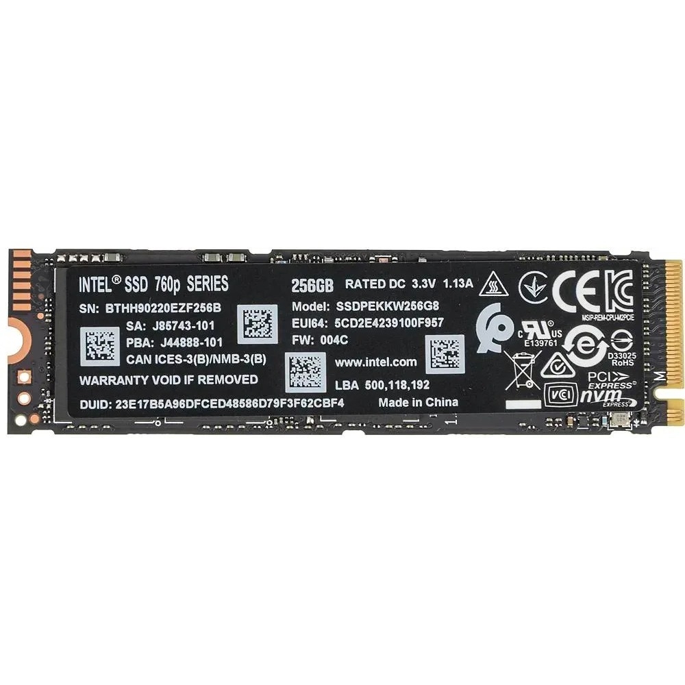 Intel SSD 256Gb M.2 760P Series SSDPEKKW256G8XT