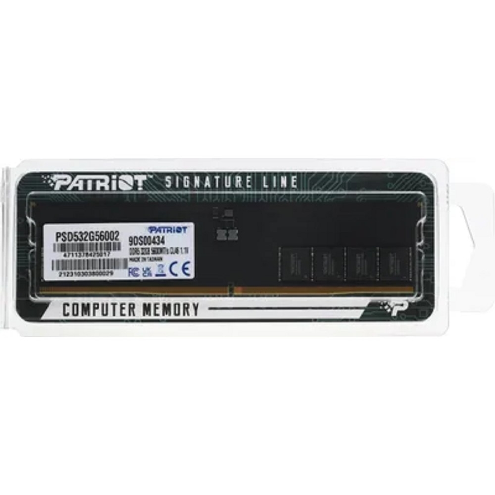 Patriot DDR5 DIMM 32Gb 5600MHz PSD532G56002 Signature RTL PC5-44800 CL46 ECC 288-pin 1.1В dual rank Ret