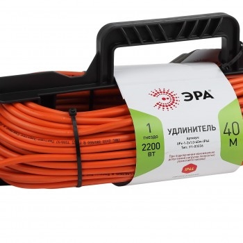 Удлинитель силовой ЭРА UFx-1-2x1.0-40m-IP44 на рамке б/з 1 гн 40м ПВС 2х1 (4/128)