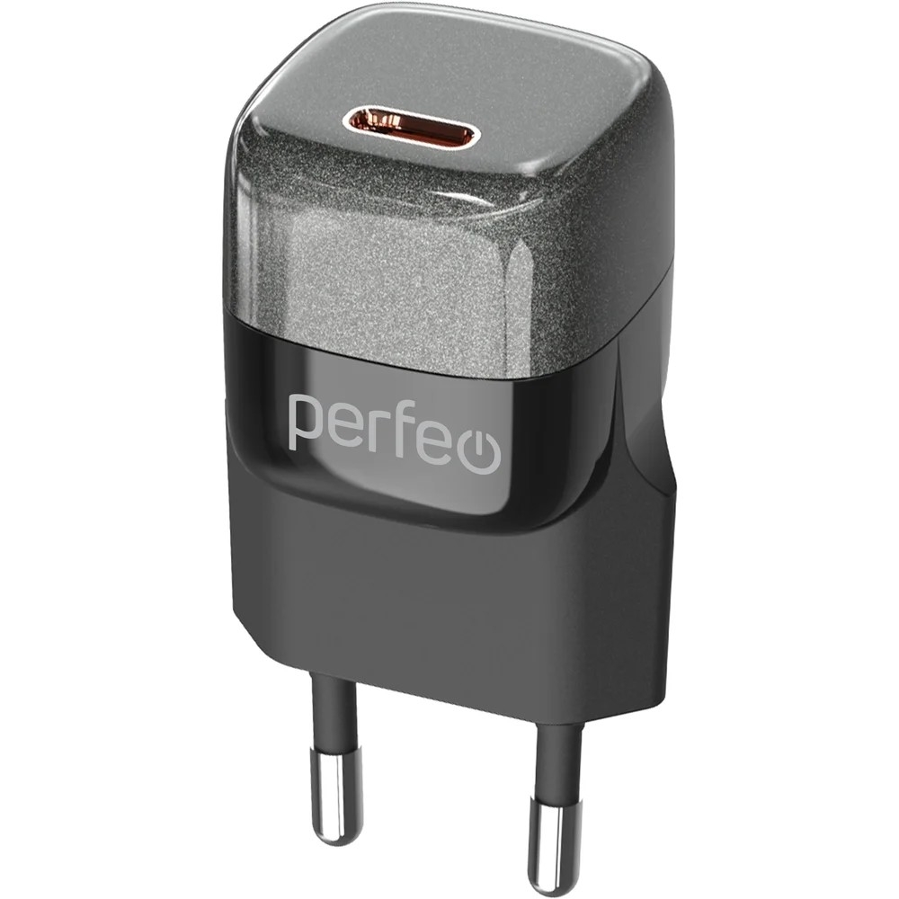PERFEO Сетевое зарядное устройство с разъемом TYPE-C, GaN, 20W, черный (I4650)