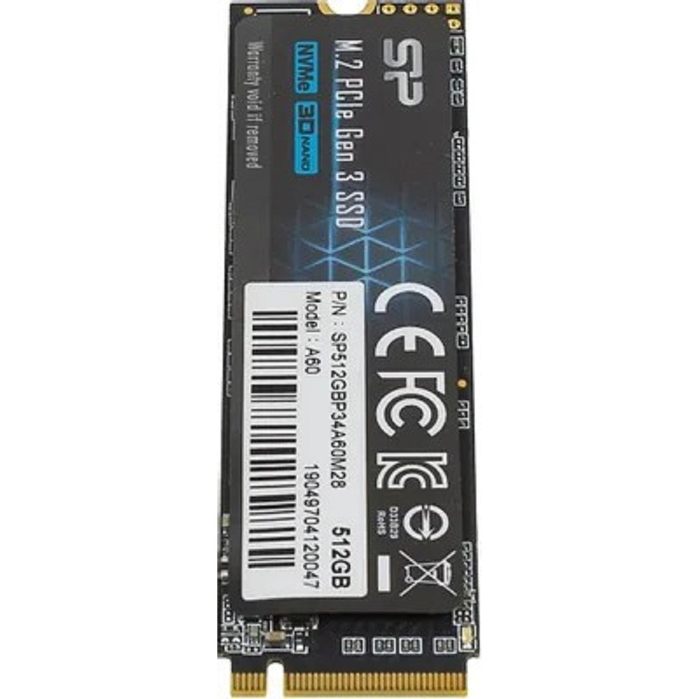 Silicon Power SSD 512Gb A60 SP512GBP34A60M28, M.2 2280, PCI-E x4, NVMe