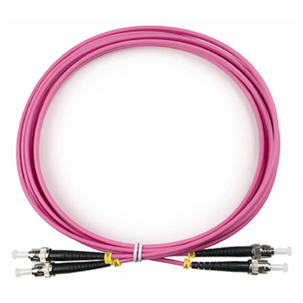 FOP-50-OM4-ST-ST-3m Коммутационный шнур оптический Cabeus tight buffer Duplex ST/ST (UPC/UPC) OM4 50/125 LSZH D 3мм 3м цвет: маджента