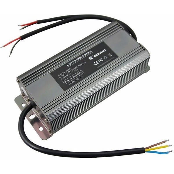 Источник питания 110-220 V AC/12 V DC 8,5 А 100 W с проводами влагозащищенный (IP67)