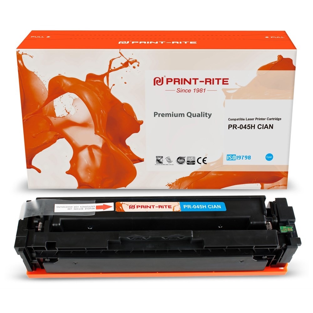 Картридж лазерный Print-Rite TFC448CPU1J PR-045H CIAN 045H Cian голубой (2200стр.) для Canon LBP 611Cn/613Cdw/631Cn/633Cdw/635Cx