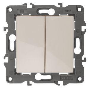 Эра Б0034231 14-1104-02 Выключатель двойной, 10АХ-250В, IP20, Эра Elegance, сл.кость