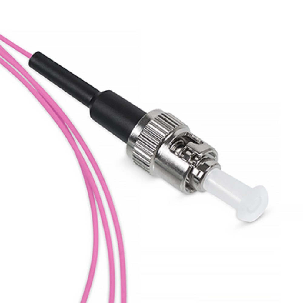 PT-ST-50-OM4 Предоконцованные волокна (pigtail) Cabeus ST/UPC OM4 50/125 15м чёрный хвостовик цвет: розовый