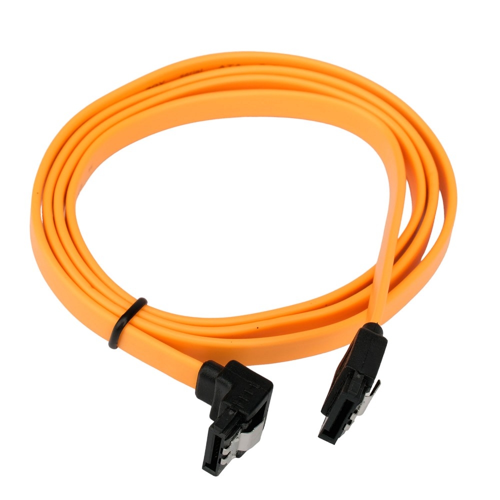 Cablexpert Кабель интерфейсный SATA Sata3 7pin / 7pin, угловой, защелка, 1м, желтый, пакет (CC-SATAM-DATA90-YL-100CM)