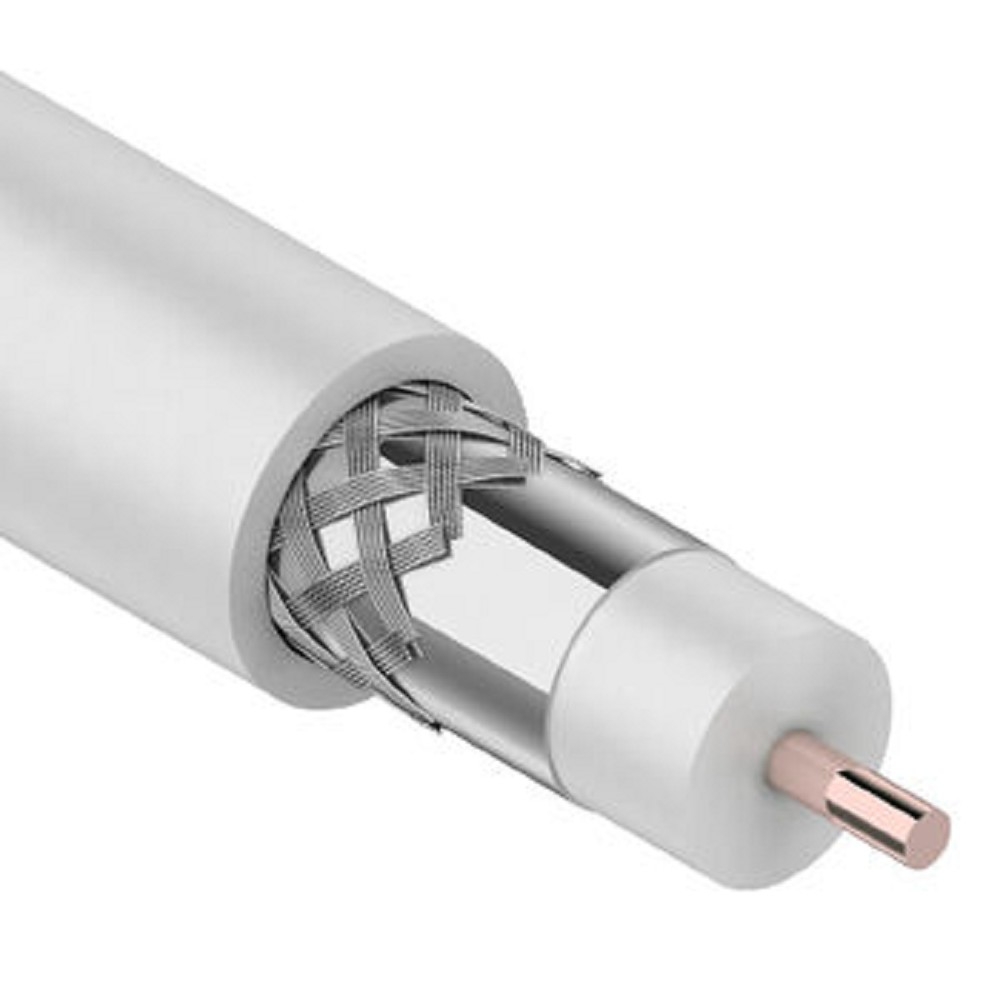 Rexant (01-3001) Кабель коаксиальный магистральный RG-11U, 75Ом, CCS/Al/Al, 83%, 305м, INDOOR, белый