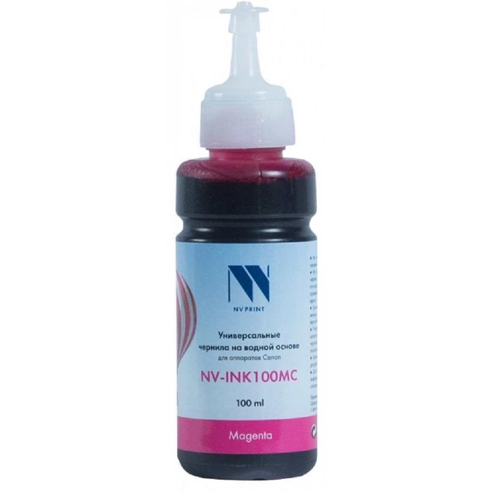 Чернила NV PRINT универсальные на водной основе NV-INK100MC для аппаратов Canon (100 ml) Magenta совместимые