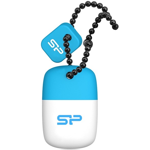 Флэш-диск USB 2.0 16Gb Silicon Power Touch T07 <SP016GBUF2T07V1B> White/Blue