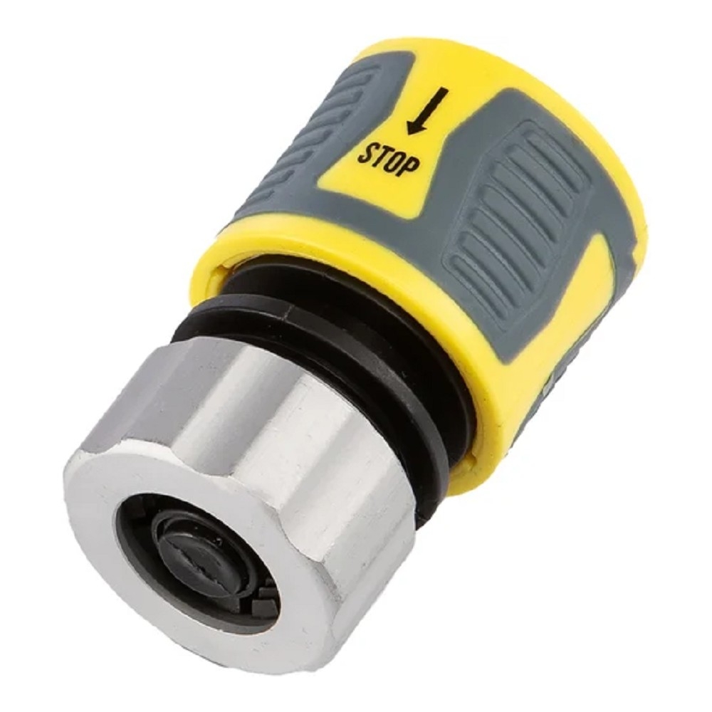 Rexant (62-0305-F) Коннектор для шланга, быстросъемный, 1/2", с аквастопом с зажимной шайбок из цинка