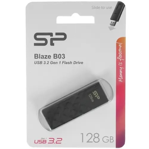 Silicon Power Blaze B03 <SP128GBUF3B03V1K> USB3.2  Flash  Drive  128Gb (RTL)