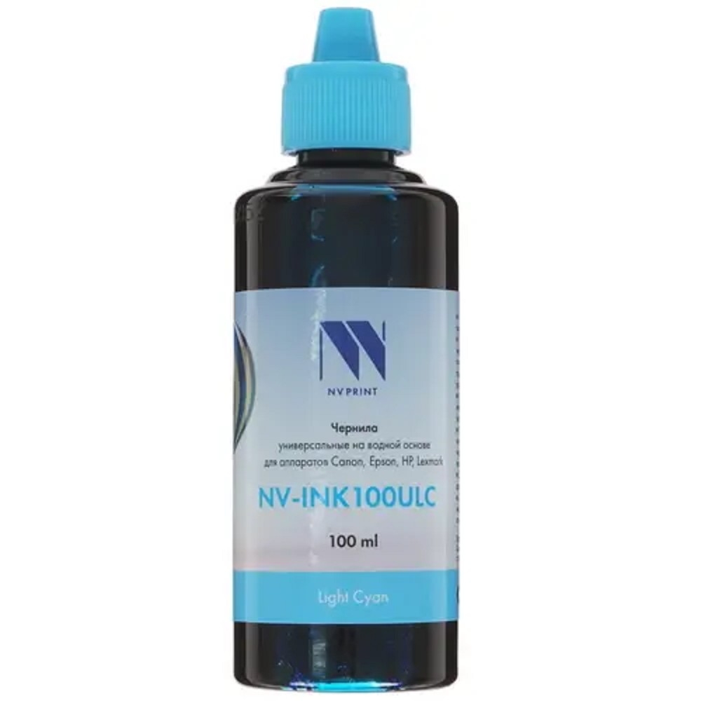 Чернила совместимые NVPrint NV-INK100U Light Cyan универсальные на водной основе для аппаратов Сanon/Epson/НР/Lexmark (100ml) (Китай)