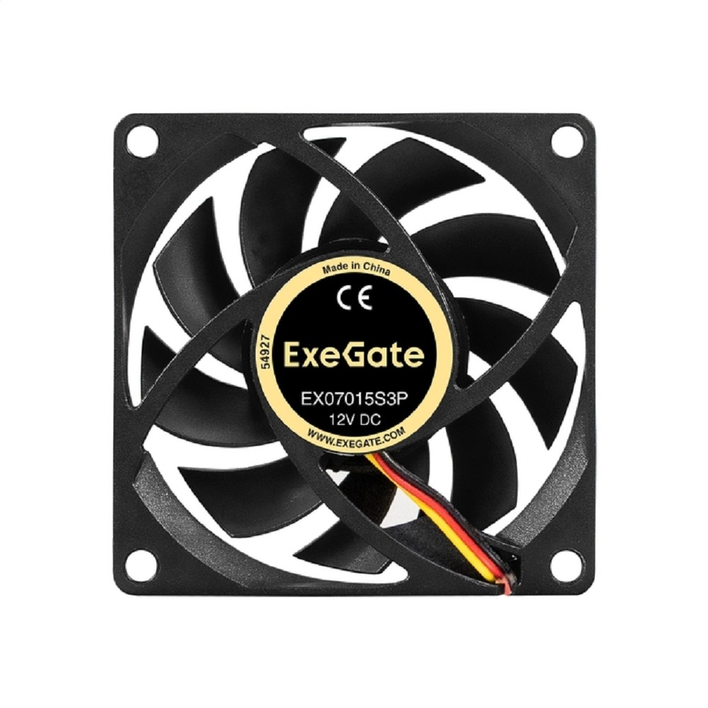 Exegate EX297038RUS Вентилятор 12В DC ExeGate EX07015S3P (70x70x15 мм, Sleeve bearing (подшипник скольжения), 3pin, 3000RPM, 27dBA)