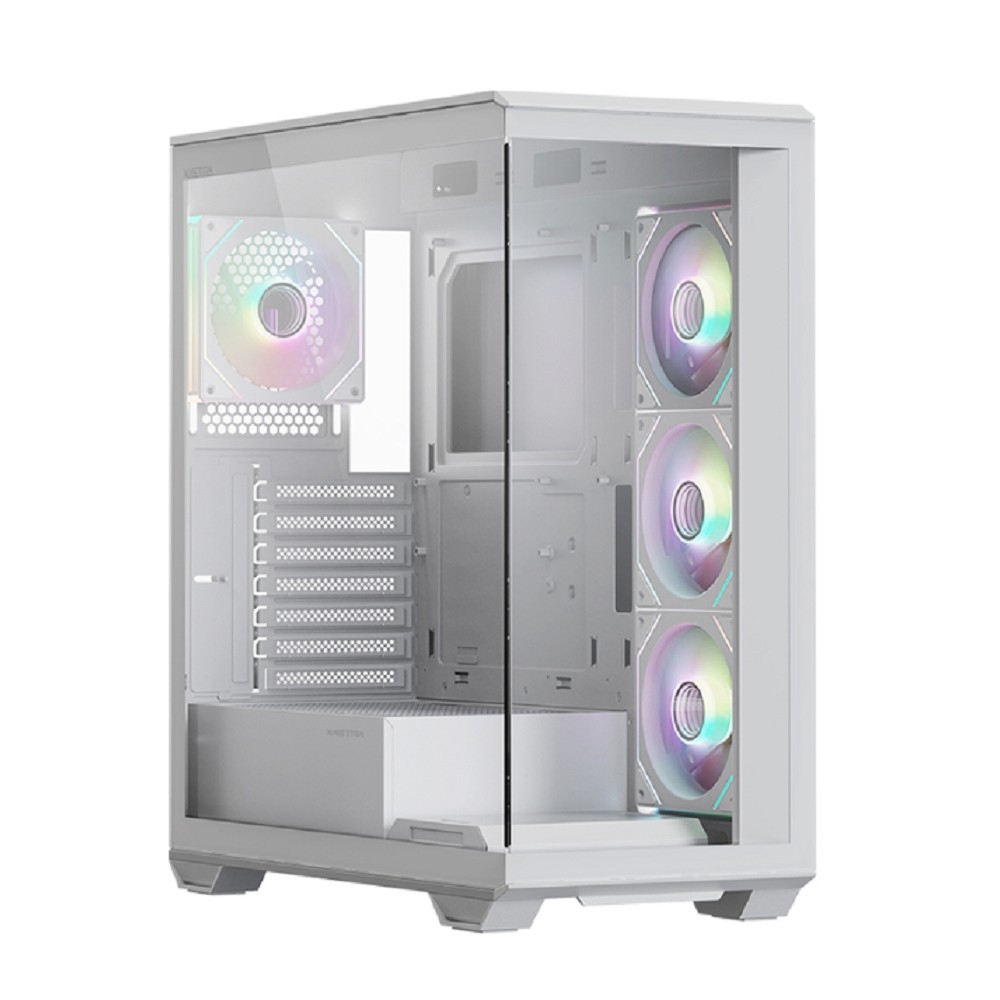 XASTRA Корпус Q600 4ARGB-C10-WH White ATX/Aquarium/Screewless/3x120mm ARGB PWM FM fans/Argb+PWM HUB 10port/ Q600-4FM12A-C10-WH