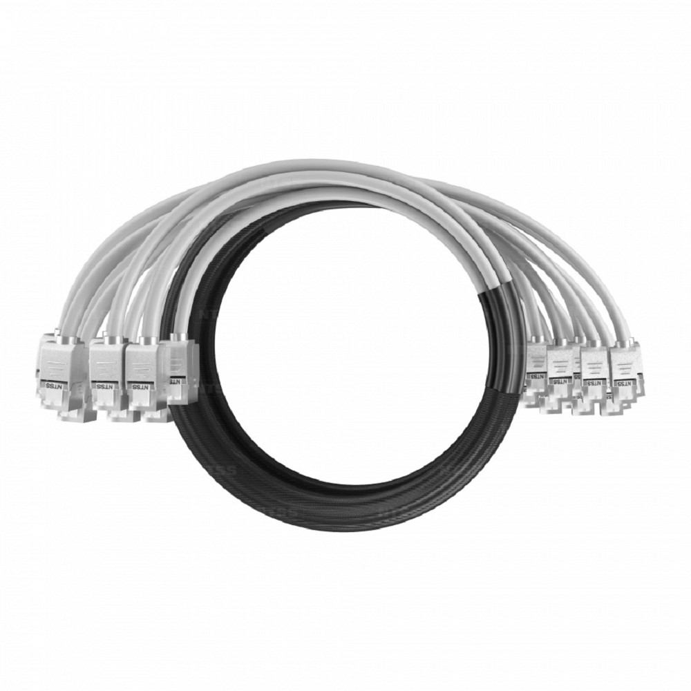 NTSS Кабельная сборка NTSS PREMIUM 12pc, FTP CAT6, оконцована разъемами KEYSTONE RJ45 FTP CAT6, заделка в чулке, вывод 0.6м, длина 5м, LSZH, серый NTSS-PC-PM-12-FTP-RJ45KJ-6-S-0.6-5.0-LSZH-GY