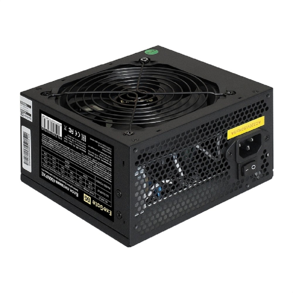Exegate EX221637RUS-PC Блок питания 450W ExeGate 450NPXE (ATX, PPFC, PC, 12cm fan, 24pin, 4pin, PCIe, 3xSATA, 2xIDE, black, кабель 220V в комплекте)
