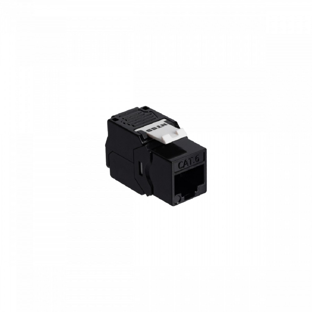 NTSS Розеточный модуль NTSS PREMIUM Keystone RJ45 UTP CAT6 180 градусов безинструментальный черный ver2 NTSS-KJ2-PM-UTP-RJ45-6-180-TL-BL