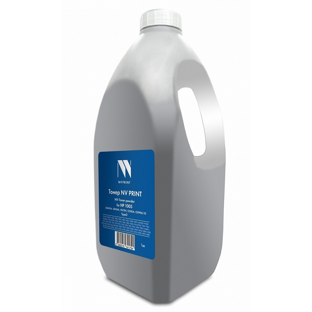 Тонер NVP HP 1005 Type2 (1кг) (CB435A,CB436A,CE278A/X, CE285A,CF244A) для HP LJ-P1002, 1003, 1004, 1005, 1006, 1007, 1008, 1009, LJ-M1120, P1505, M1522M, LJ Pro M1530, 1536, 1560, 1566, 1600, 1606, LJ Pro M1132, 1134, 1136, 1137, 1210, 1212, 1214, 1217; P1101, 1102, 1103, 1104, 1106, 1108, 1109, M15a, M15w, M28a, M28w