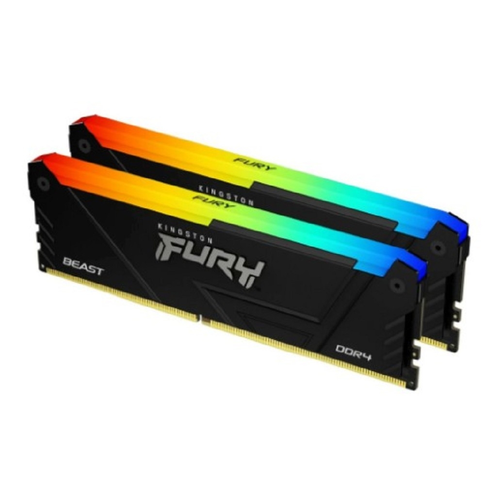 Kingston FURY Beast RGB <KF437C19BB2AK2/16> DDR4 DIMM 16Gb KIT 2*8Gb <PC4-29800> CL19