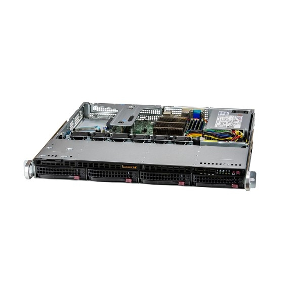 SuperMicro 1U SYS-510T-M (LGA1200, C256, SVGA, 4xHS SAS/SATA, 2xGbLAN, 4DDR4 350W)