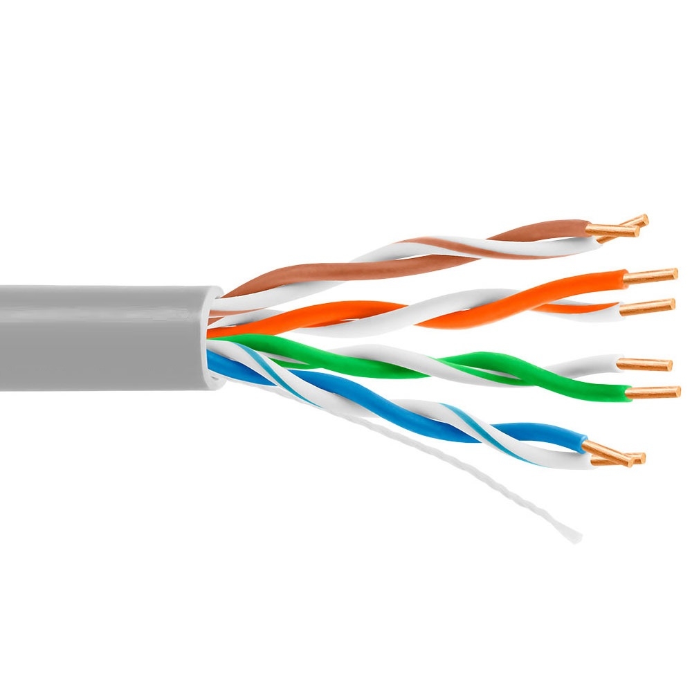 Кабель U/UTP indoor 4 пары категория 5e 5bites многожильный 4x2xAWG24 ССА  PVC 305м серый US5505-305A