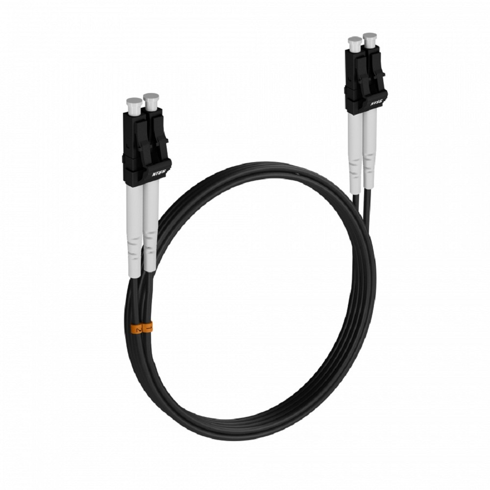 Шнур оптический NTSS dpc LC/UPC-LC/UPC 50/125 3.0мм 1м черный LSZH (патч-корд)
