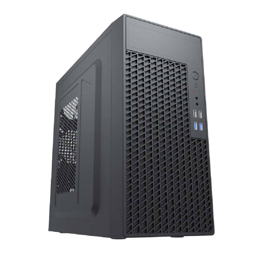 Компьютерный корпус с блоком питания Foxline 450Вт./Case Forza mATX, 450W, 2xUSB 2.0+2xUSB 3.0, Black, w/o FAN, 8 см fan PSU, power cord