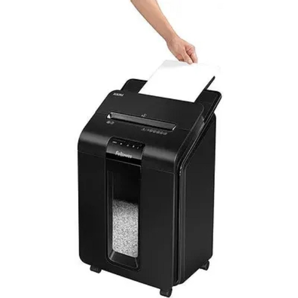 Fellowes Шредер AutoMax 100M FS-4629201 {(секр.P-4)/минирезка/100лист./23лтр./Уничт:скрепки, скобы, пл.карты,автореверс}