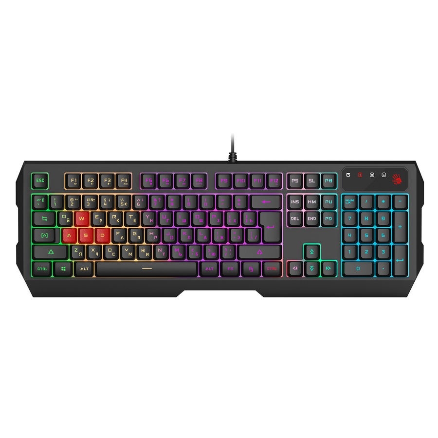 Клавиатура A4Tech Bloody B140N черный USB Multimedia for gamer LED (B140N)
