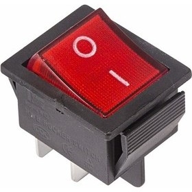 Rexant 36-2330 Выключатель клавишный 250V 16А (4с) ON-OFF красный  с подсветкой  (1шт)