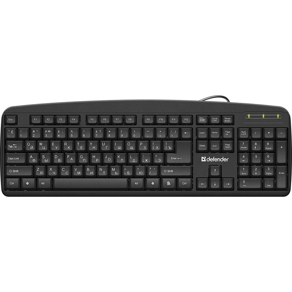 Повреждение упаковки Defender Клавиатура Office HB-910 RU USB [45910] {Проводная, полноразмерная, черная}