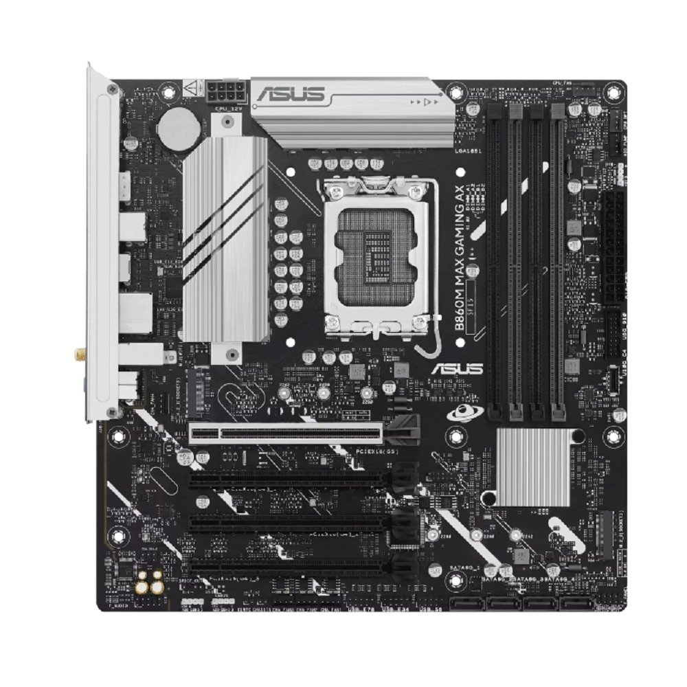 Материнская плата ASUS B860M MAX GAMING AX, LGA1851, B860, 4*DDR5, 4*SATA, 3*M.2, 4*USB 3.2, 4*USB 2.0, Type-C, 2*PCIx16, DP, mATX; 90MB1JZ0-M0EAY0