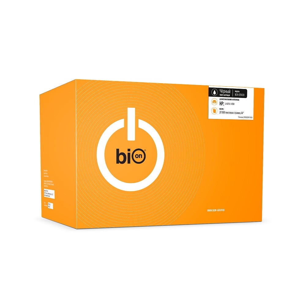 Bion Q5942X Картридж для HP LaserJet 4250/4250n/4250dtn/4250tn/4350/4350n/4350L/4350dtn/4350tn (20000 стр.), Черный, с чипом