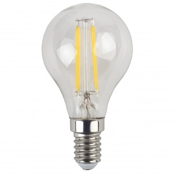 Лампа светодиодная F-LED P45-5W-827-E14 ЭРА (филамент, шар, 5Вт, тепл, E14) (10/100/3000)