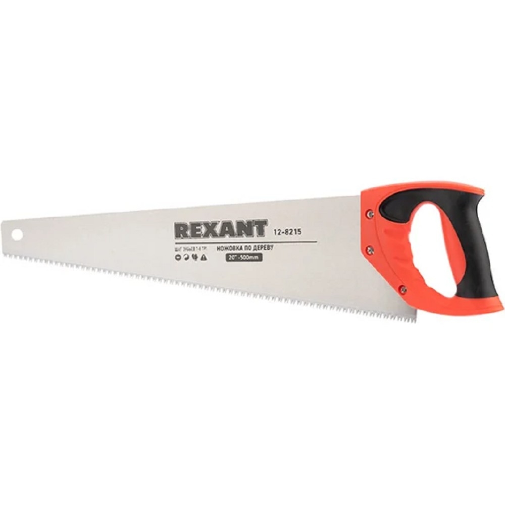 Rexant (12-8215) Ножовка по дереву Зубец 500мм, 7-8 TPI, каленый зуб 2D, двухкомпонентная рукоятка