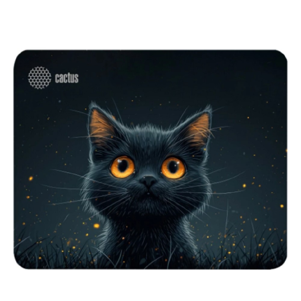 Коврик для мыши Cactus Black  Cat  черный/рисунок  250x200x3мм (CS-MP-D09S)