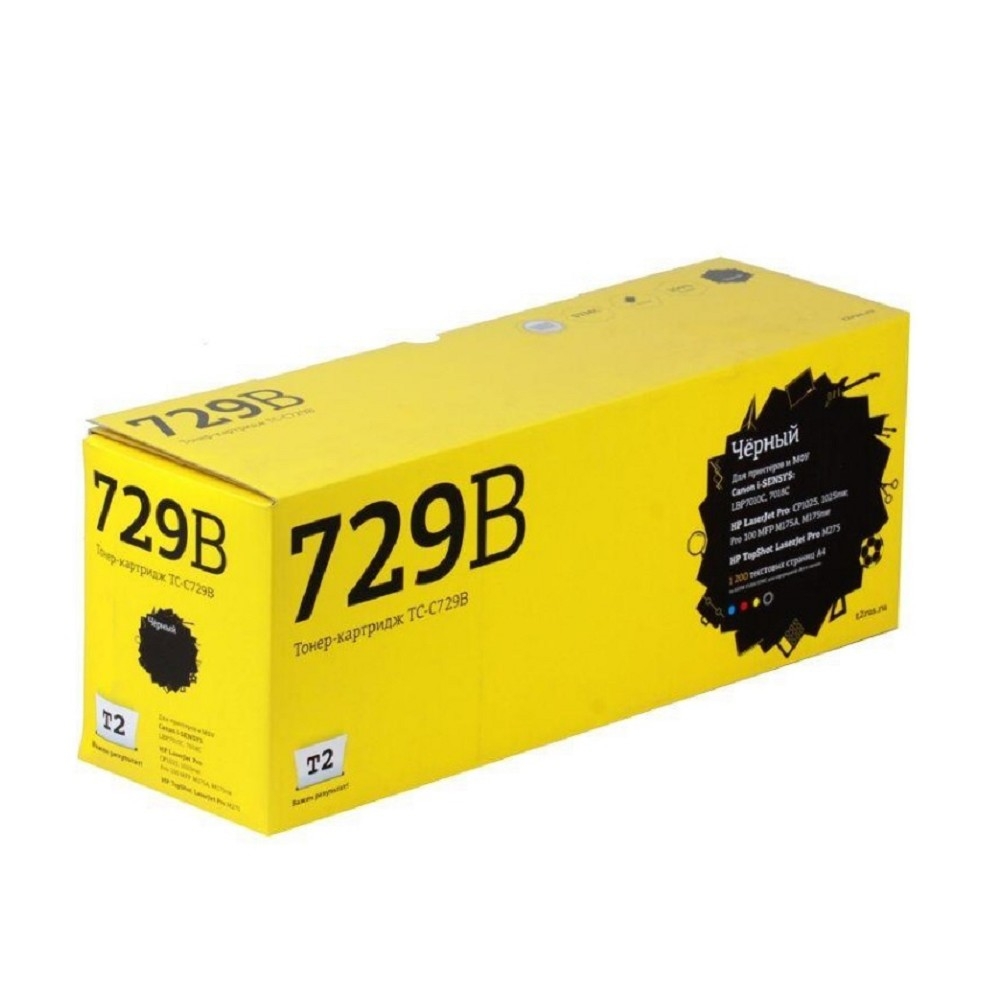 Картридж лазерный T2 729B TC-C729B CE310A/Canon 729BK черный (1200стр.) для Canon i-Sensys 7010C с чипом HP LJ Pro CP1025