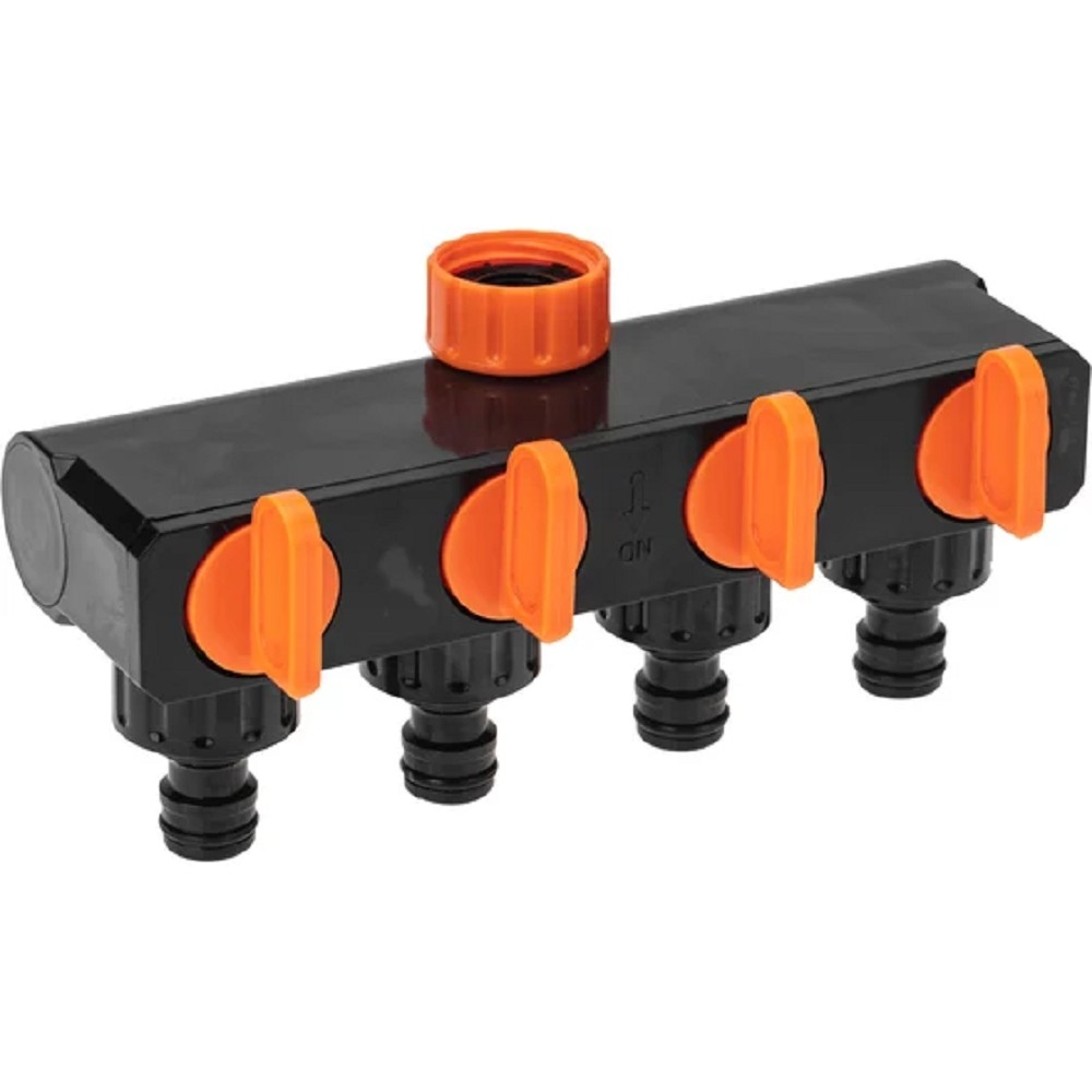Rexant (62-0225) Разветвитель для шланга на 4 канала 1/2"-3/4" Четыре Сезона