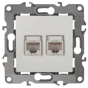 Эра Б0014730 12-3108-02 Розетка информационная двойная 2XRJ45, Эра12, слоновая кость