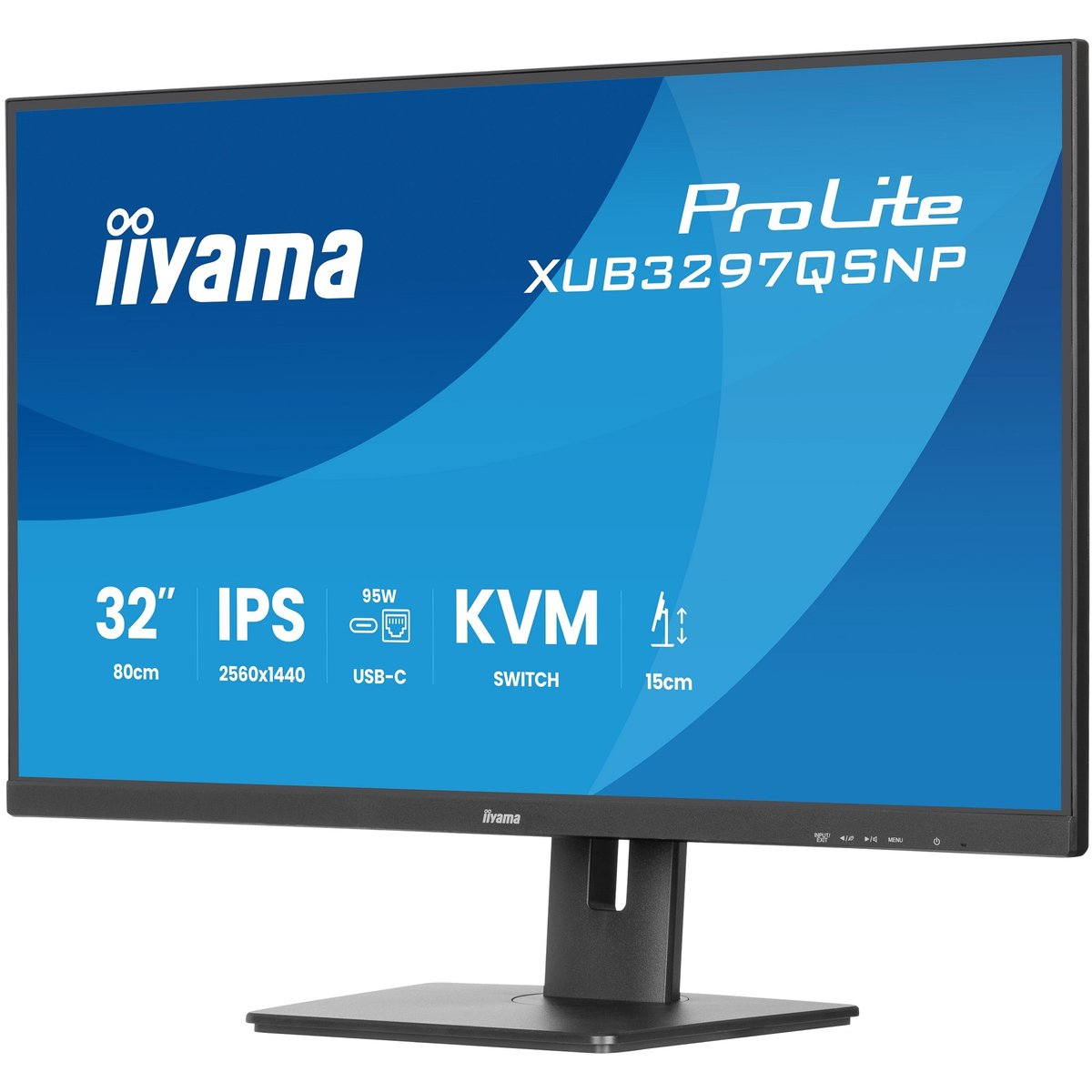 LCD IIYAMA 31.5" XUB3297QSNP-B1 {IPS 2560x1440 100Hz 1ms 350cd HDMI DisplayPort USB M/M HAS Pivot In}