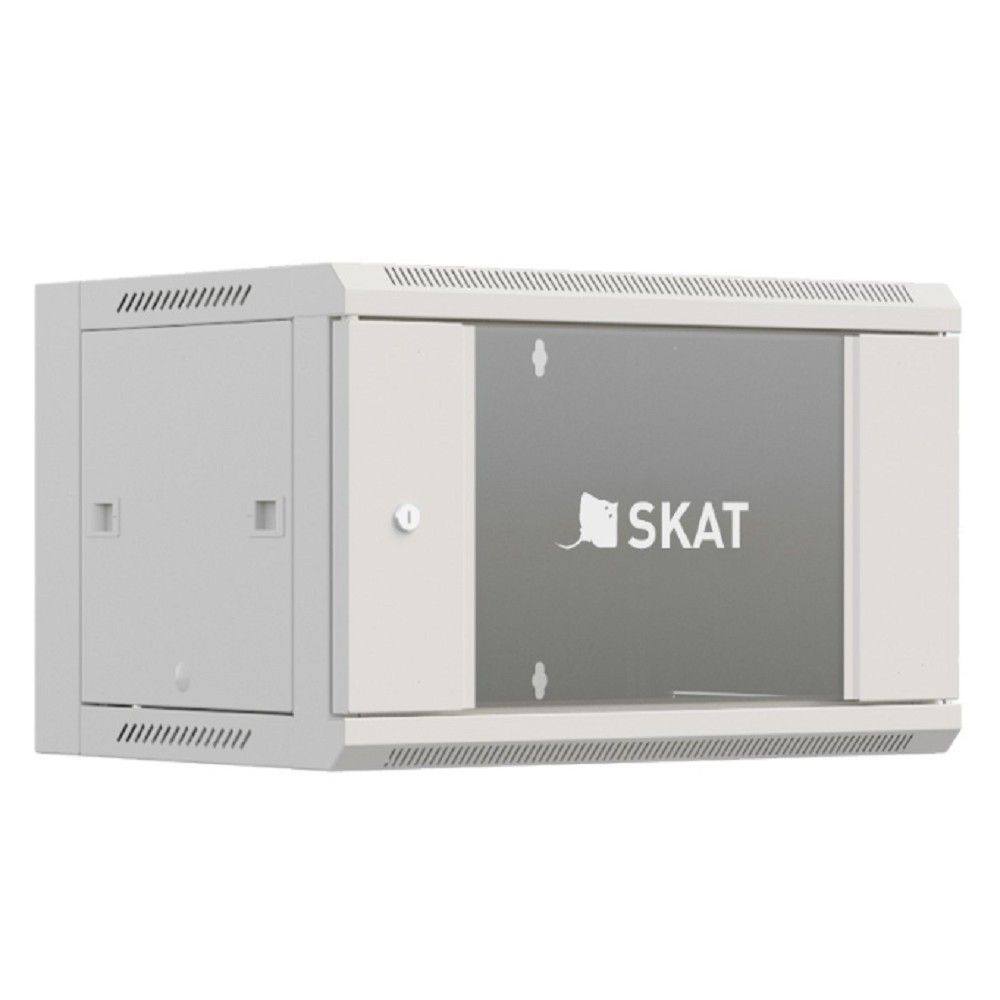 БАСТИОН SKAT TB-9W645GF-G Шкаф настенный телекоммуникационный 9U 600х450х500мм, дверь стеклянная (4412) {1.5 года гарантия}
